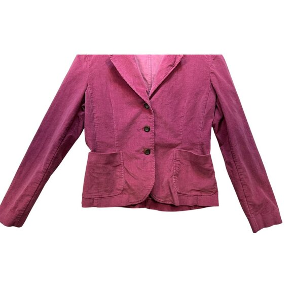 Villager By Liz Claiborne Womens Stretch Corduroy Blazer Jacket Size 6 Berry Pin - Picture 4 of 11